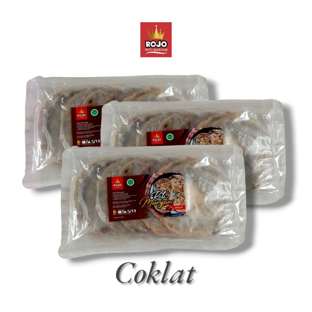 

[Paket 3 Pack] Roti Maryam Frozen ROJO Cane Premium Coklat