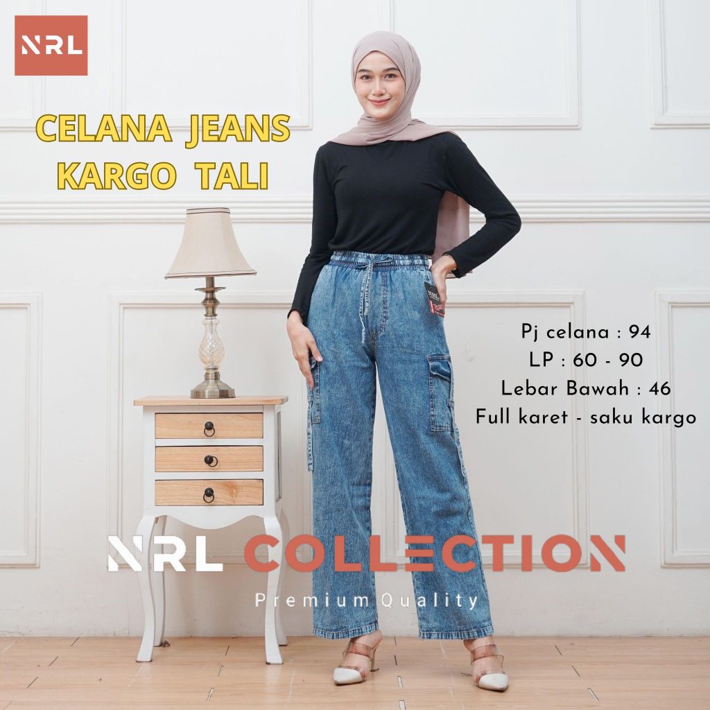 CELANA JEANS CARGO WANITA - celana jeans cargo wanita -  celana highwaist wanita jeans - celana jean
