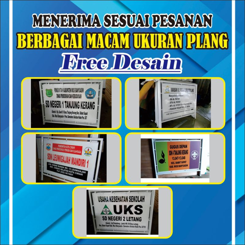 Plang Sekolah Tk Sd Custom Uks, Gudep