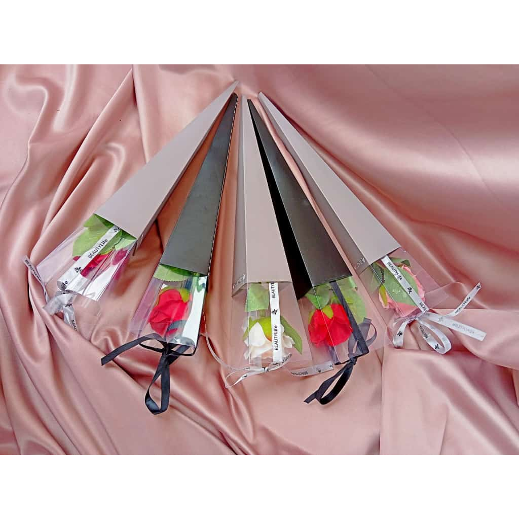 Buket artificial mawar 1 tangkai