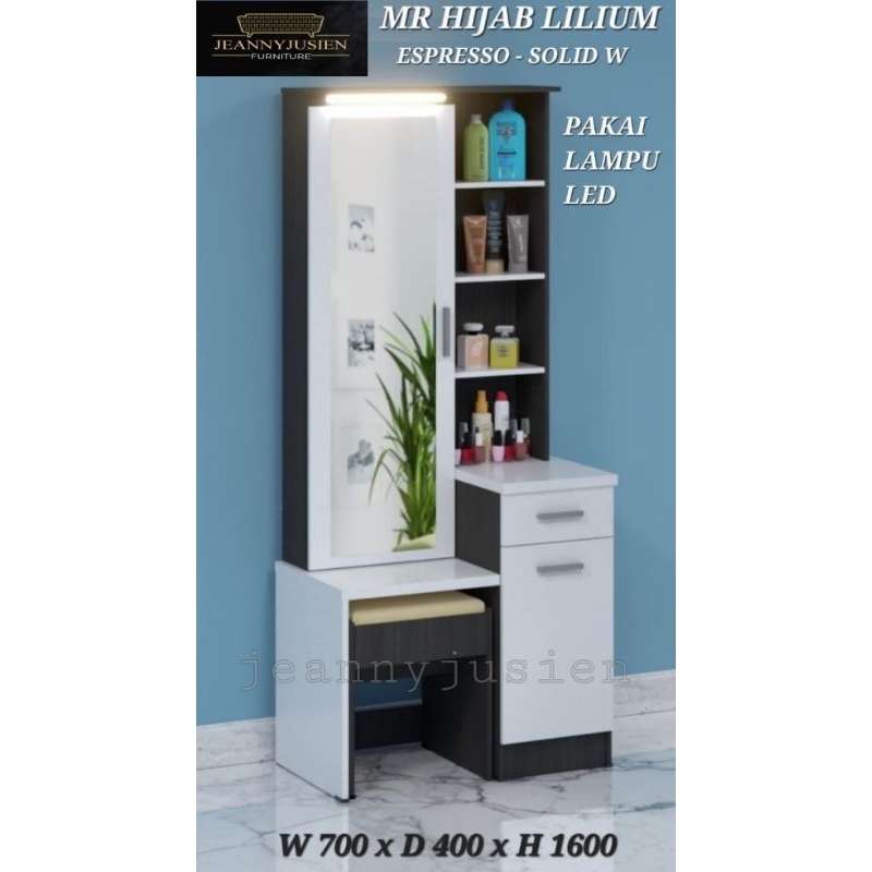 NEW - MEJA RIAS HIJAB +LAMPU HIAS (LILIUM/DRK)