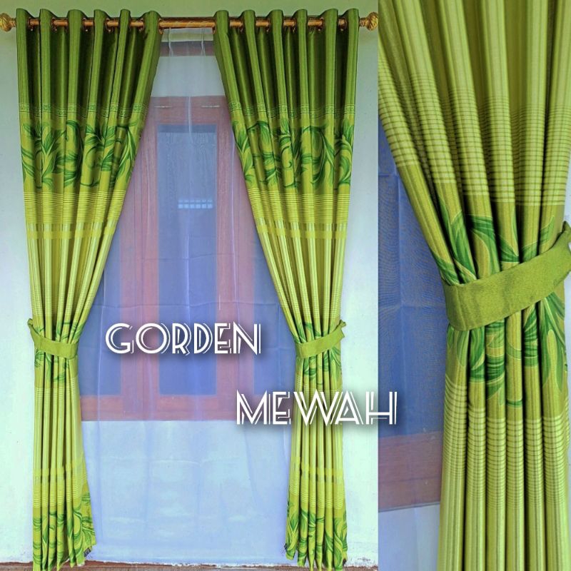 Gorden jendela kamar motif tulip mewah bahan kain Blackout import tebal model semokring