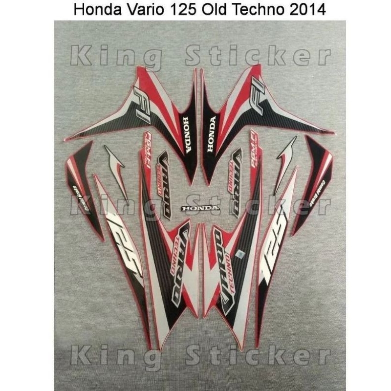 STRIPING HONDA VARIO TECHNO 125 OLD  TAHUN 2014 MERAH