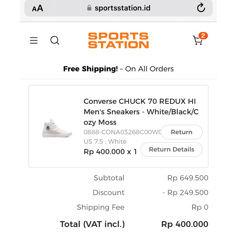 jual apa adanya sepatu converse ori converse chuck 70 redux hi men's sneakers