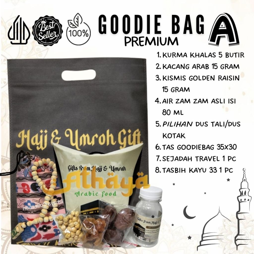 

Paket premium goodiebag oleh oleh haji dan umroh/Hampers haj dan umroh ekonomis