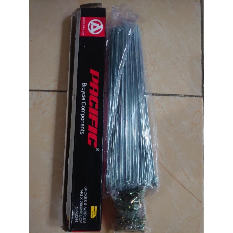 spoke ruji jari-jari sepeda uk 26 federal mtb fixie panjang 260mm Pacific chrome 72pcs
