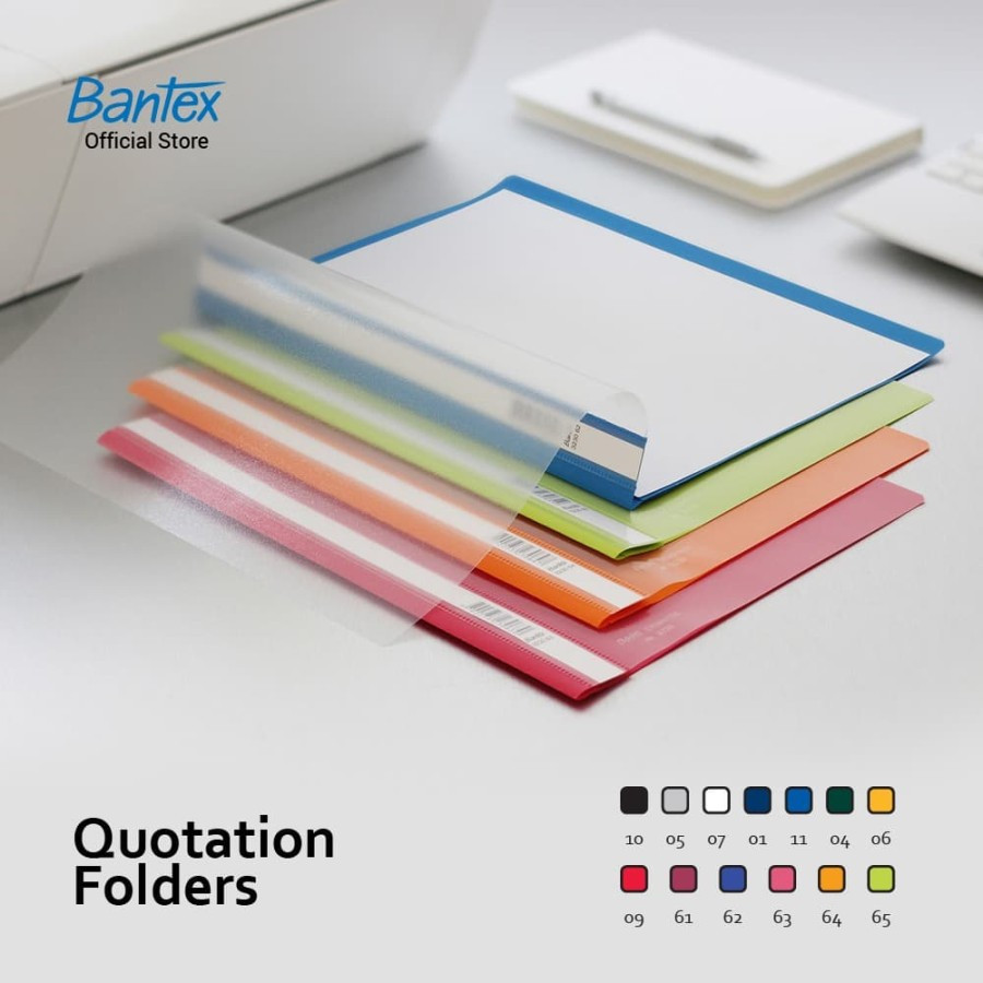 

Bantex Quotation Folders with Coloured Back Cover A4 # 3230 (pcs)