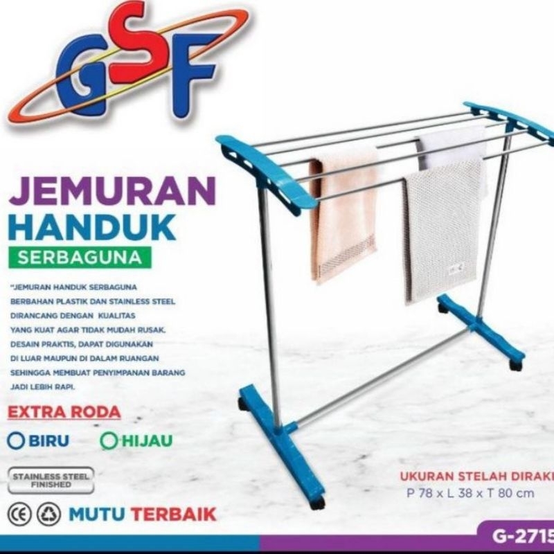 Masuk Rak Jemuran Handuk Dengan Roda Portable Serbaguna Gsf RODA