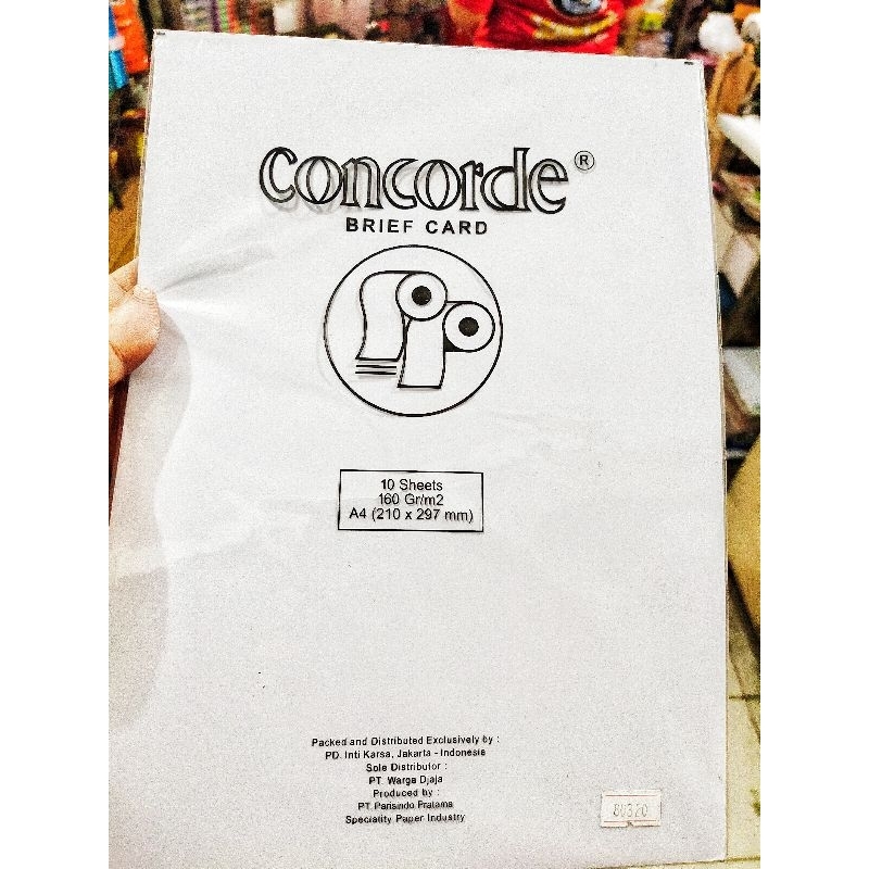 

Kertas Concorde A4 160gr isi 10 sheets