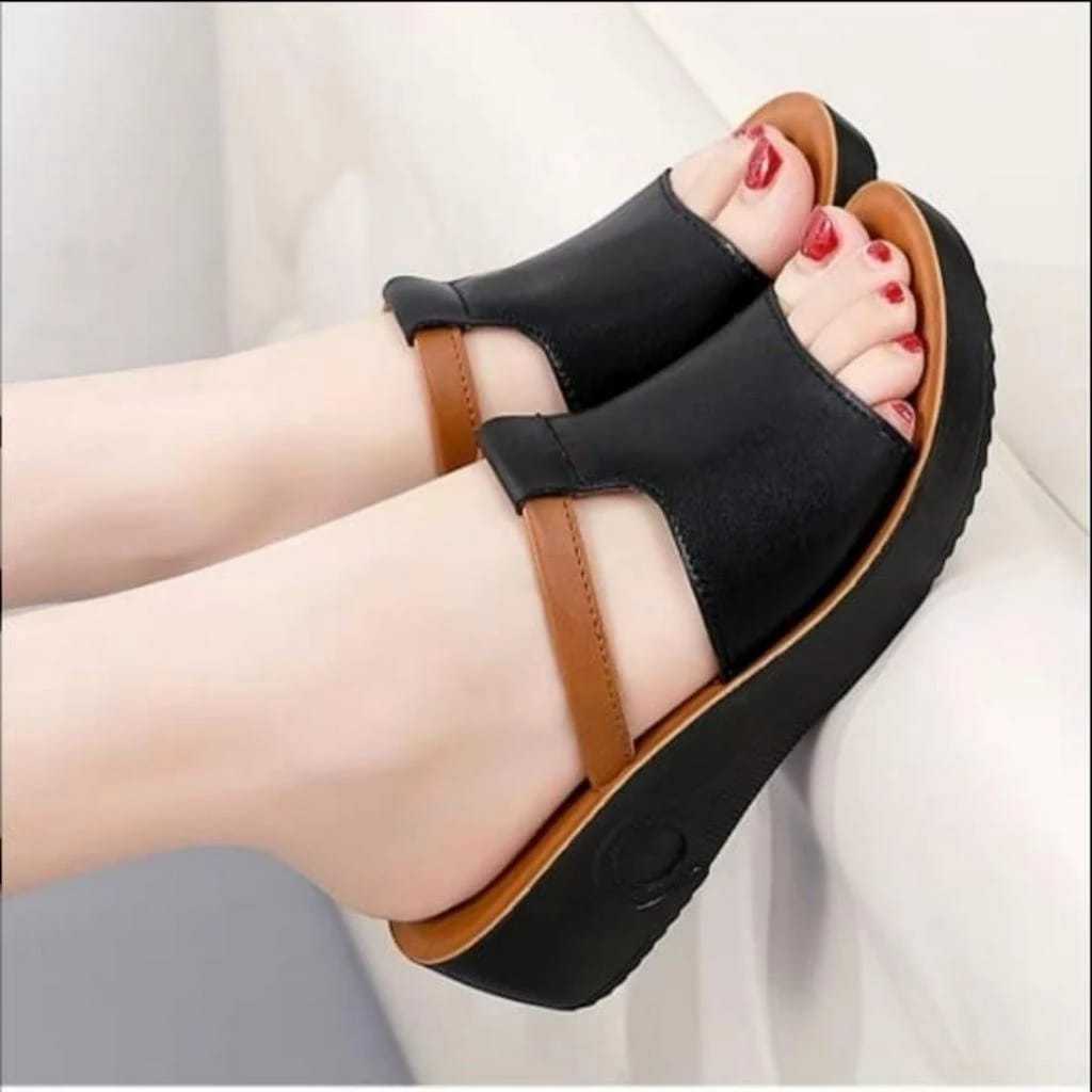 sandal wanita wedges kekinian - sandal kondangan