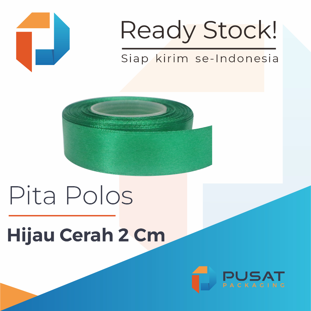 

Pita Satin Hijau Cerah Polos 2 cm