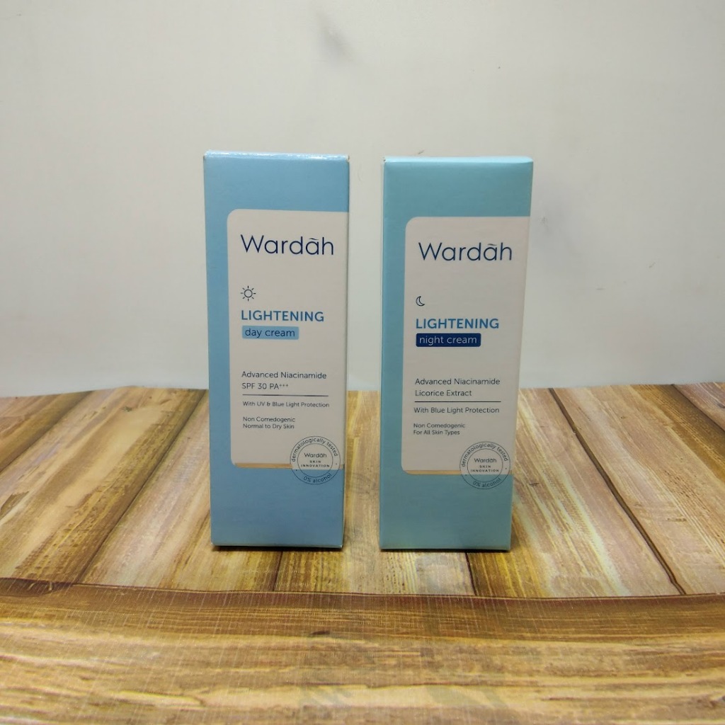 Paket Wardah series lightening Advanced Niacinamide SPF 30 day & night cream 20 ml/murah/Wardah Ligh