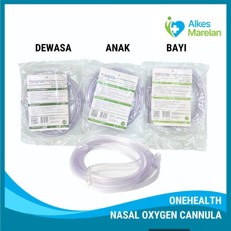 ONEHEALTH - Nasal Oxygen Cannula Dewasa / Anak Bayi / Anak Onehealth