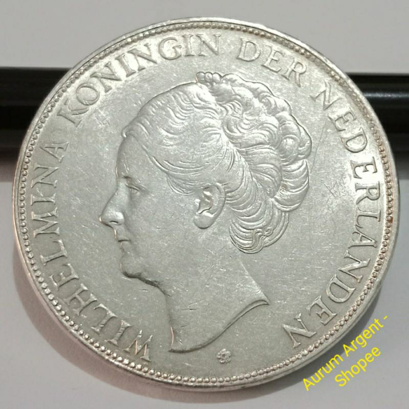 SWILH2.5G-16.. 1 PC KOIN PERAK KUNO ASLI 2.5 GULDEN WILHELMINA TH 1930.  -- SILVER COIN --