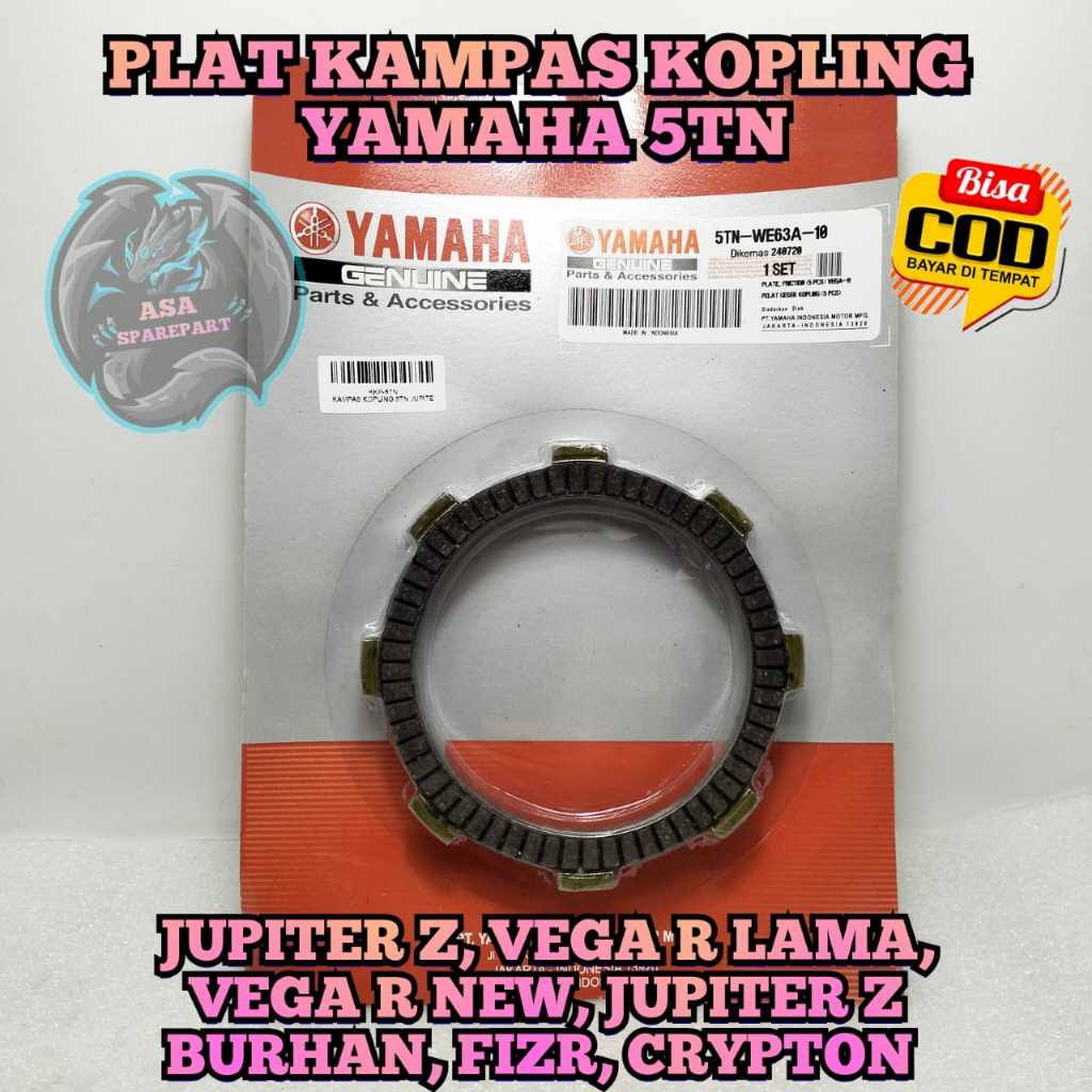 Kampas Kopling Set 5TN Asli Original Motor Yamaha JUPITER Lama , Jupiter Z , Jupiter Z Burhan , Vega