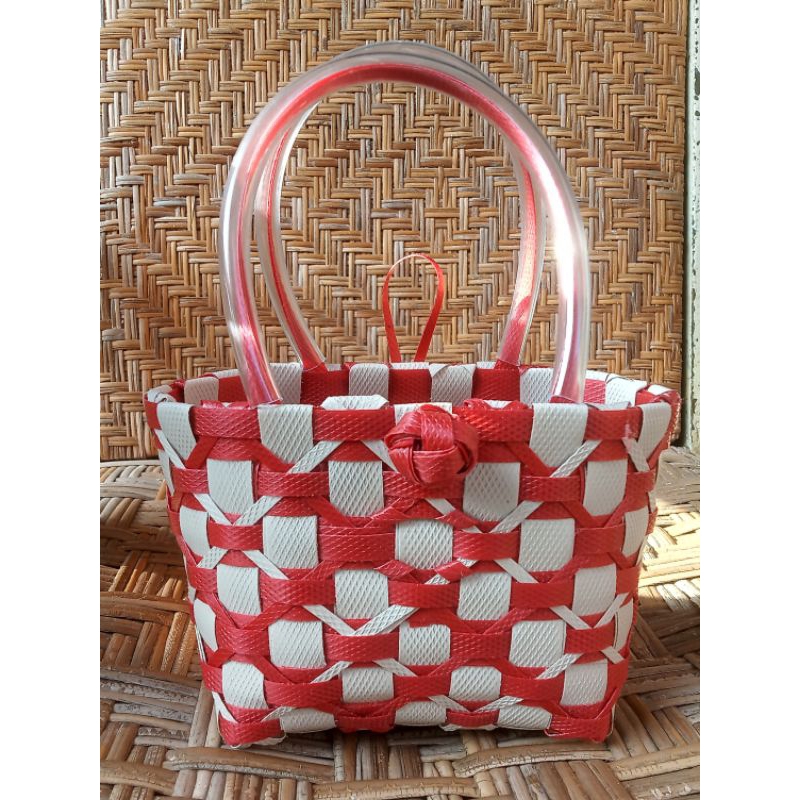 Tas Anyaman Hampers Motif Mini