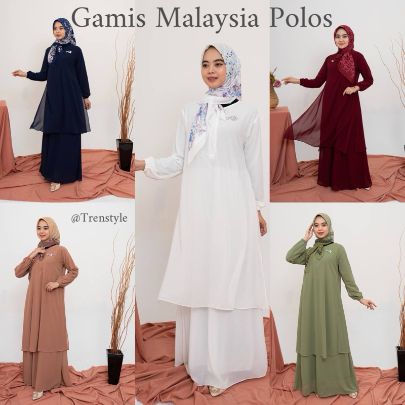 BAJU GAMIS MALAYSIA/ BAJU KURUNG MALAYSIA POLOS PREMIUM BUSUI FRIENDLY