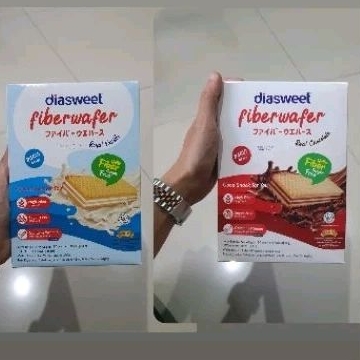 

Diasweet fiberwafer Litebite wafer bebas gula dan kolestrol diasweet COKLAT / VANILA 180gr.