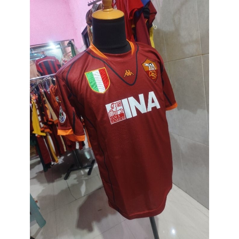 jersey as roma retro maroon 2001
