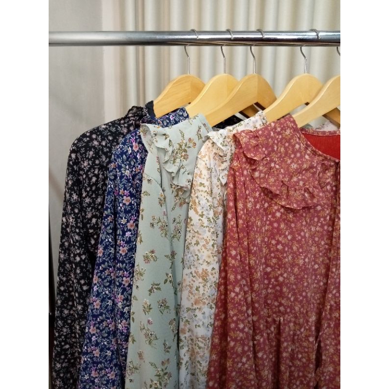 MIDI DRESS CERUTY MOTIF BUNGA