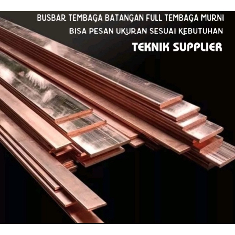 tembaga busbar tebal 8 mm x 40 mm x 50 cm - tembaga murni