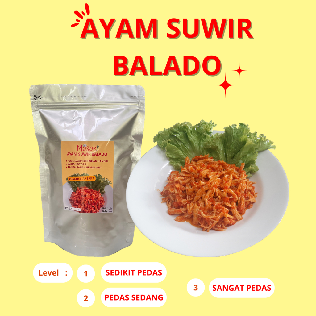 

MASAK AYAM SUWIR BALADO / AYAM SUWIR / BALADO / SAMBAL / MERCON / OSENG MERCON / OSENG / 200GR / 100GR