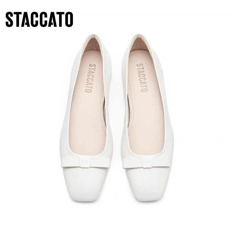 Ter Murah Ready Stock ORIGINAL SALE Staccato EUE01-WHT Women's Flats Shoes Woman Wanita - White Blue