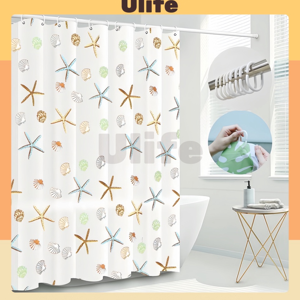 Belanja kuat Tirai Kamar Mandi Bahan Tebal  Tirai Kamar Mandi anti air PEVA  High Quality Gorden Kam