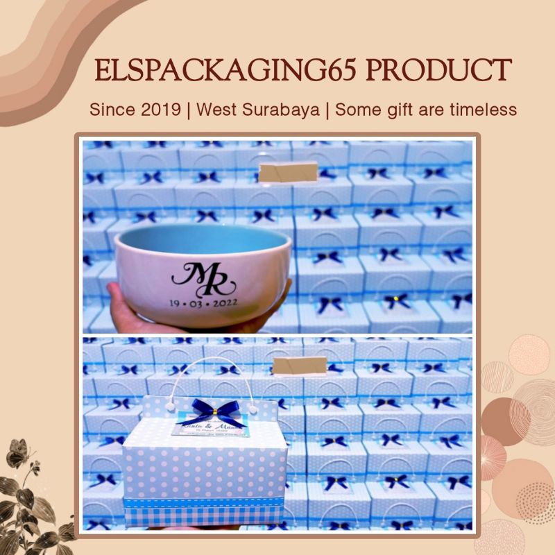 Mangkok Twotone kemas BOX TIDUR souvenir keramik