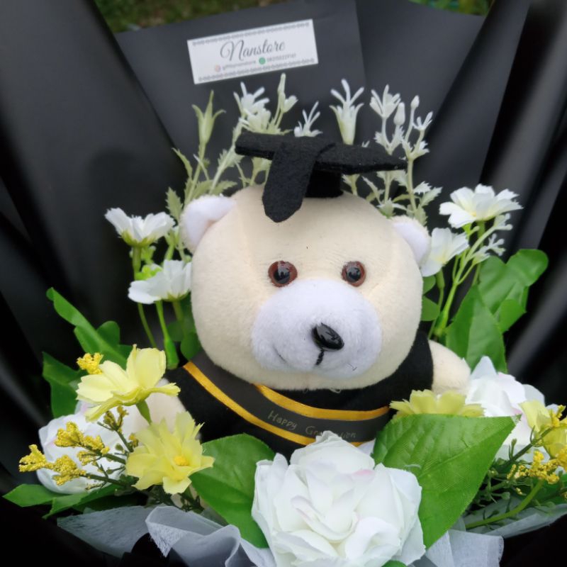 NANSTORE | Selempang Wisuda/Kelulusan/Graduation untuk Boneka Bear 15 cm - Selempang Nama/Polos - Cu
