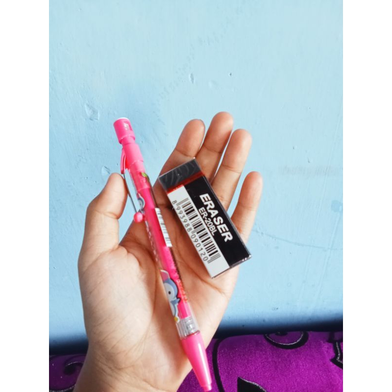 

1 paket pensil dan penghapus