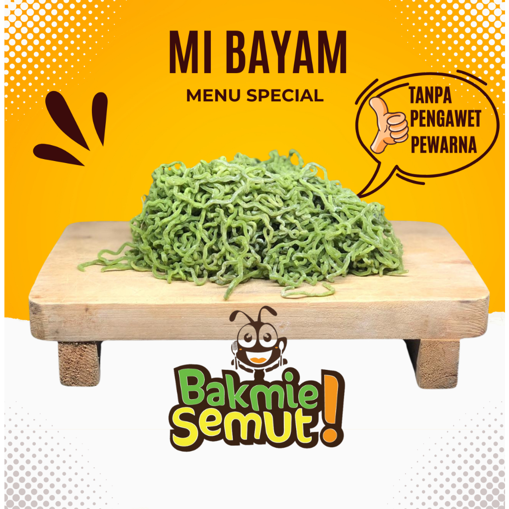 

Bakmie Hijau/Mie Bayam(Mi Mentah)1KG / 10 Porsi