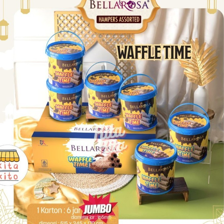 

READY STOK] Hampers Bellarosa Parcel Lebaran Ramadhan Waffle Time Jar Bucket