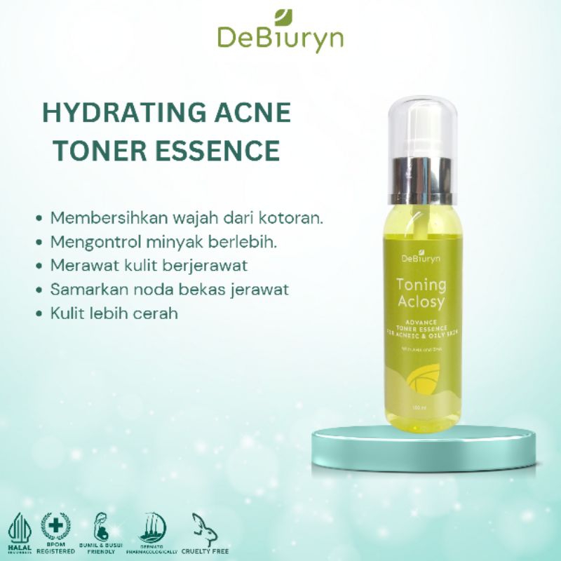 DeBiuryn Hydrating Toner Kulit Jerawat Bruntusan Berminyak Toning Aclosy AHA Acne or Oily Skin 100ml