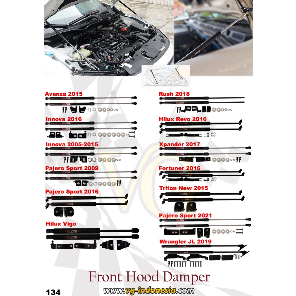 Hood Damper Engine Shock Kap Mesin Mobil