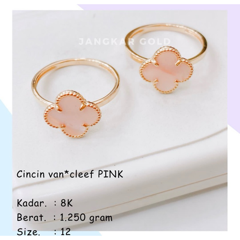 CINCIN VANCLEEF PINK 8K 1.250GR VC VCA CLOVER VAN CLEEF ALHAMBRA