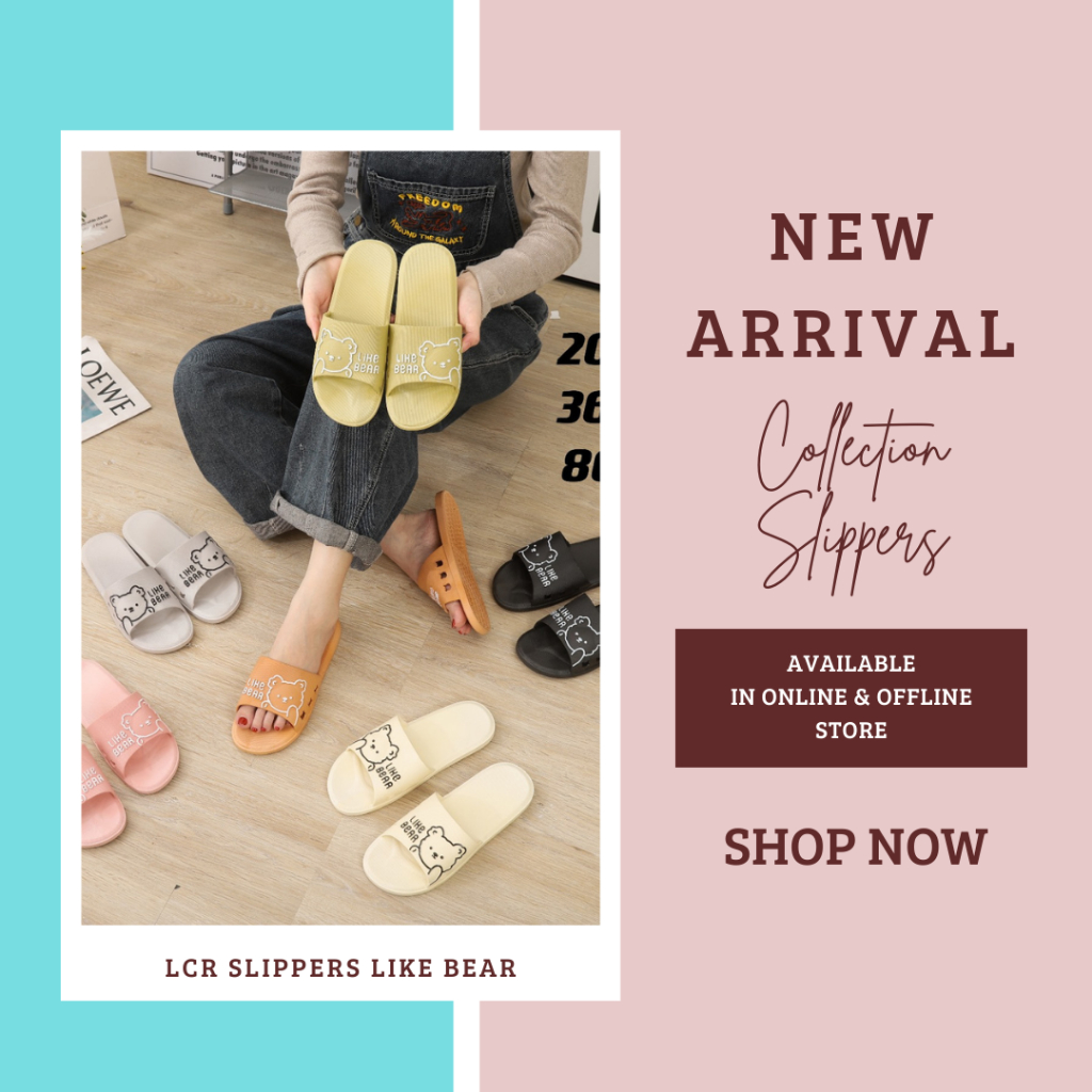 LCR Sandal Selop Karet Wanita Bear Beruang Like Bear Cute Lucu- Seri 2018-1