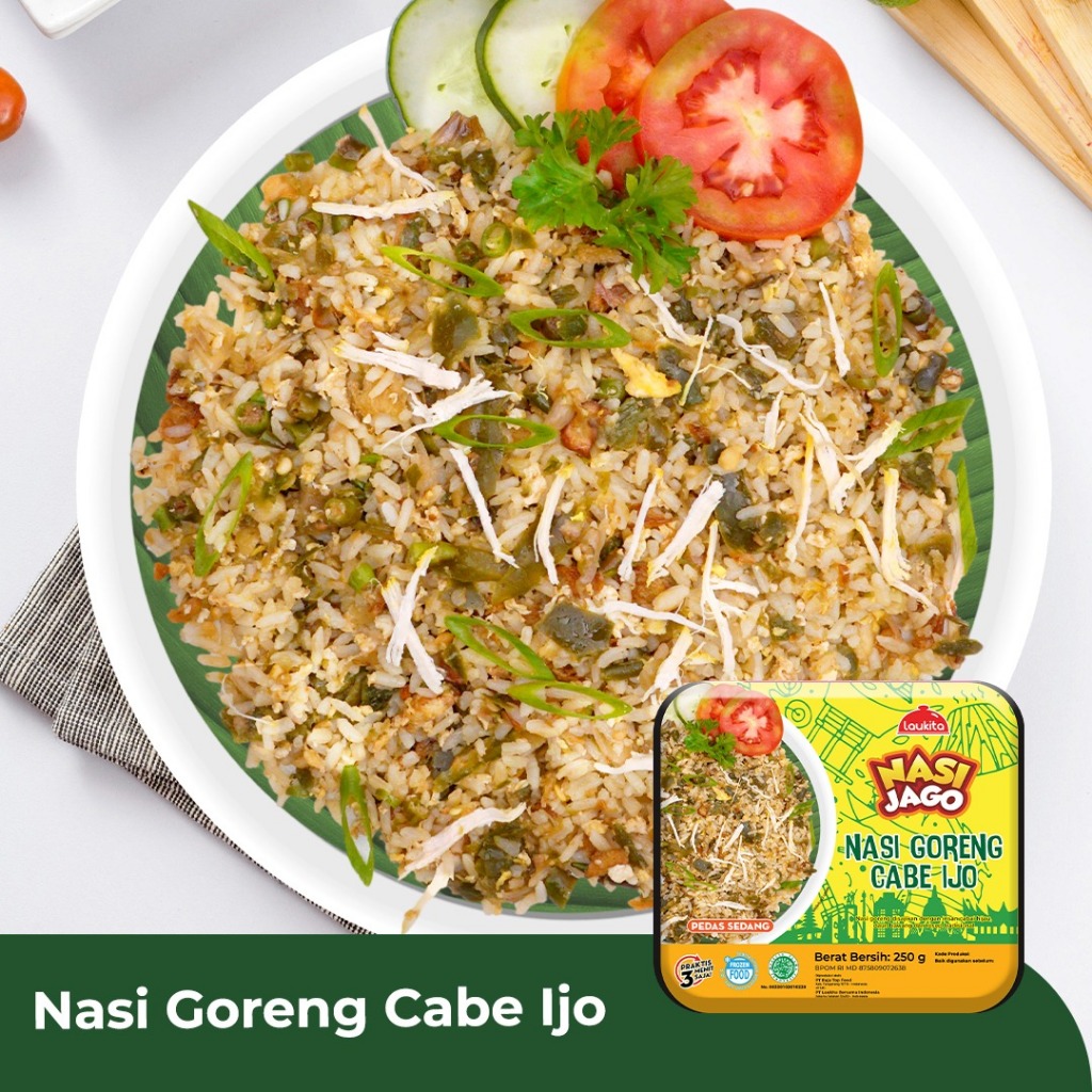 

Laukita Nasi Goreng Cabe Ijo Pedas Sedang Siap Saji Praktis Frozen Food Halal 250 gram