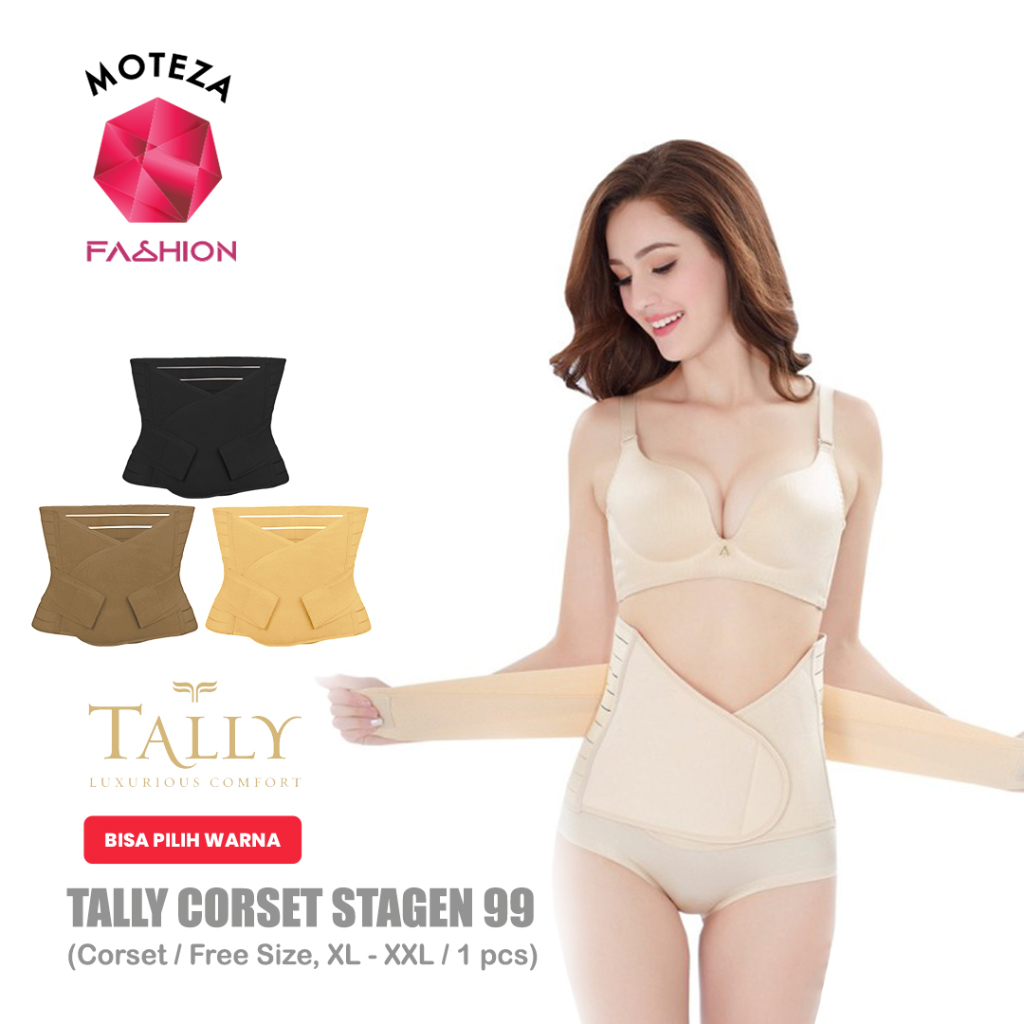 Tally 99 Stagen Korset | Corset Pelangsing Pengecil Perut | Korset Pasca Melahirkan Jumbo | Free Siz