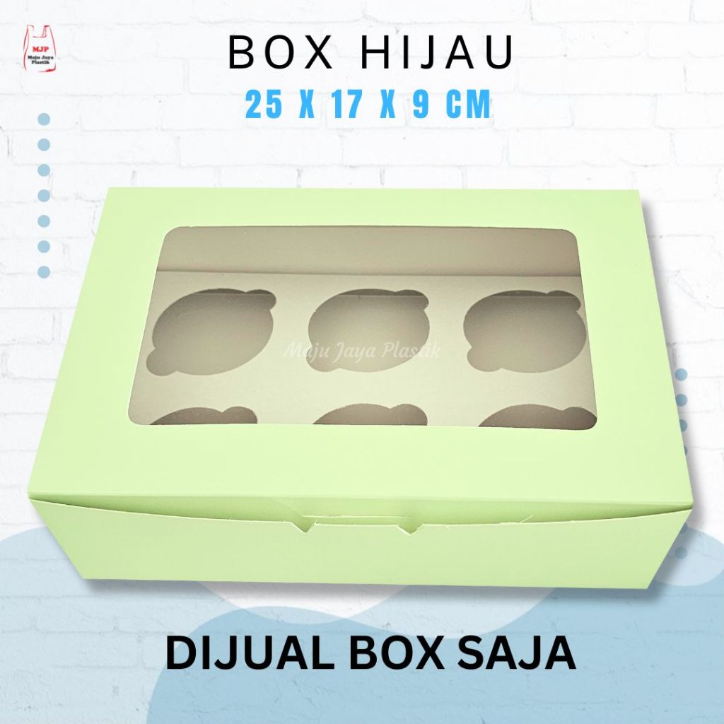 Kardus Cupcake Box isi 6 25x17x9 cm pink puding mini isi cup cake 6 box kue puding hampers lebaran