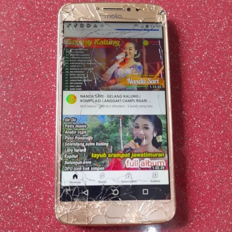 Hp Moto E4 plus 4G Pingerprint Ram 3/32 GB 5,5 inchi normal Real pick Haya Touchscreenn retak tapi n