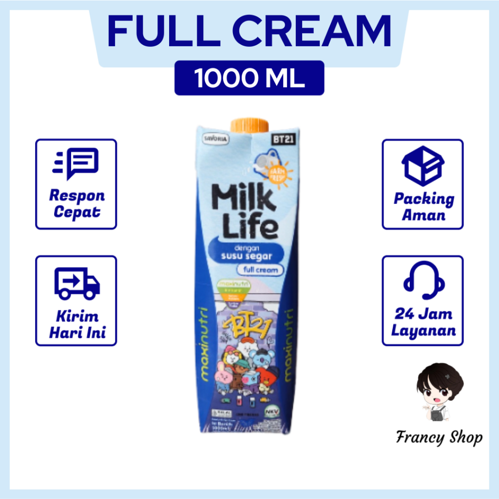 

Milk Life Susu UHT Full Cream 1000 ml 1 L