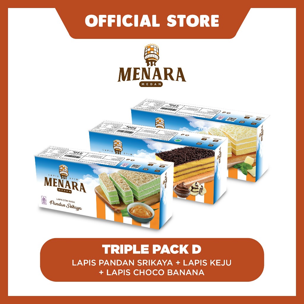 

Triple Pack D (Lapis - Pandan Srikaya + Keju + Choco Banana)