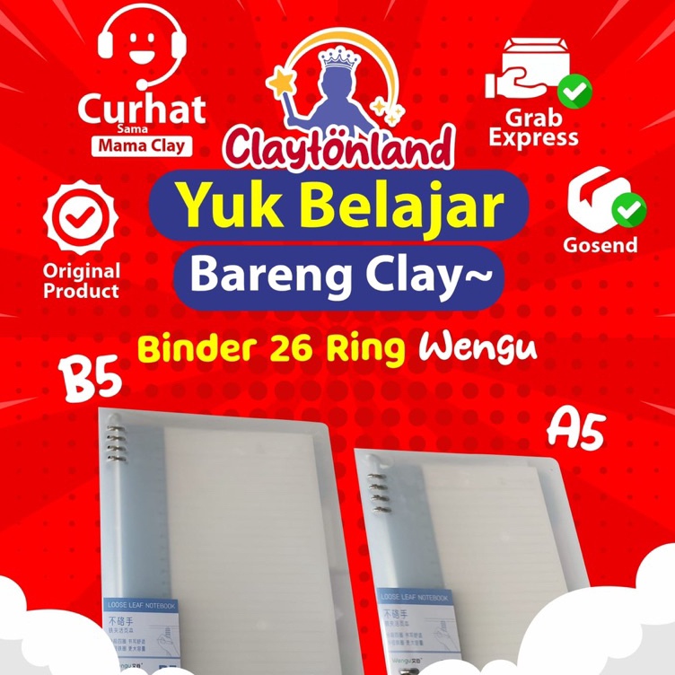 

Terbatas Binder Wengu A5 B5 Ring Besi Polos Bening Transparant Map Binder Note B128 A5 Dan B5 Isi 6 Lembar Bahan Tebal S9