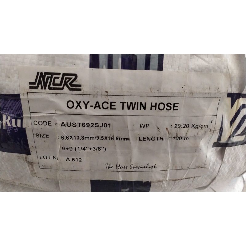 Selang Las Double Acetylene + Oksigen 1/4" x 3/8" / Twin Hose NCR Thailand