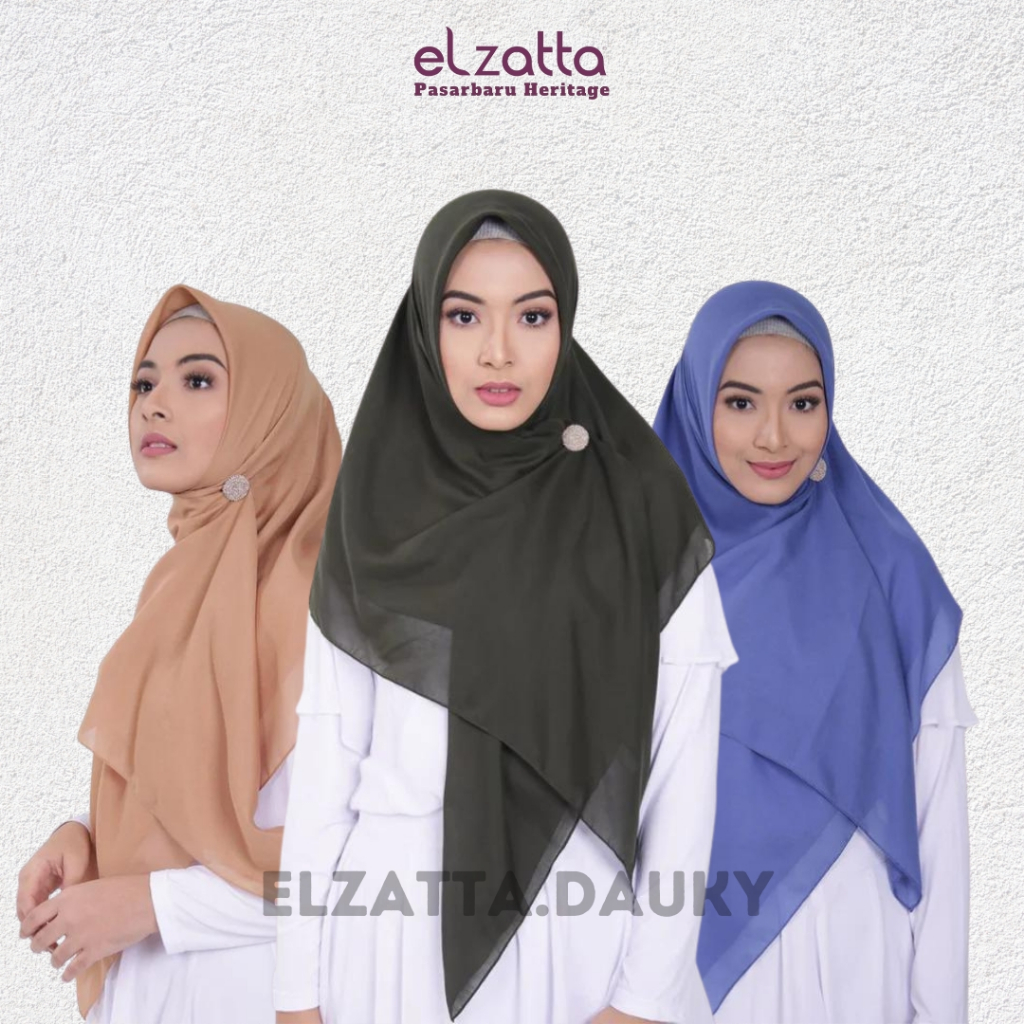 ELZATTA HIJAB KERUDUNG JILBAB SEGI EMPAT POLOS ELZATTA KEIVA VABIRA BAHAN VOAL PREMIUM TERBARU