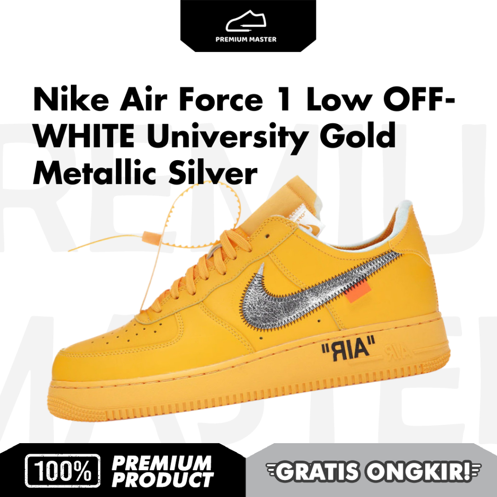 Nike Air Force 1 Low OFF-WHITE University Gold Metallic Silver
