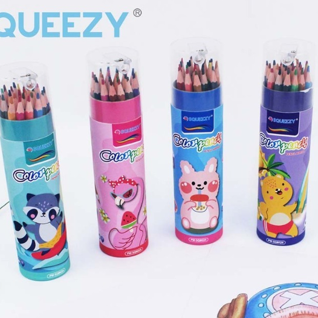 

Pensil Warna Tube Squeezy 1 Set 24 Warna + Serutan / Color Pencil 24