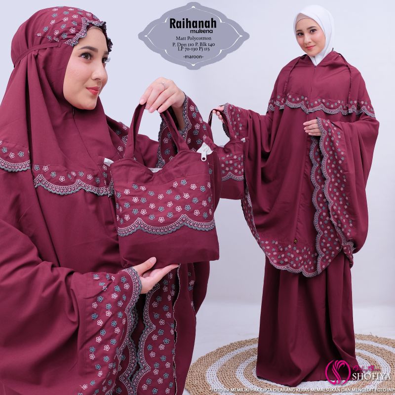 MUKENA MUKENAH DEWASA 2 IN 1 RESLETING DAGU POLOS PUTIH HITAM PASTEL JUMBO BUKAAN DAGU BORDIR MANI R