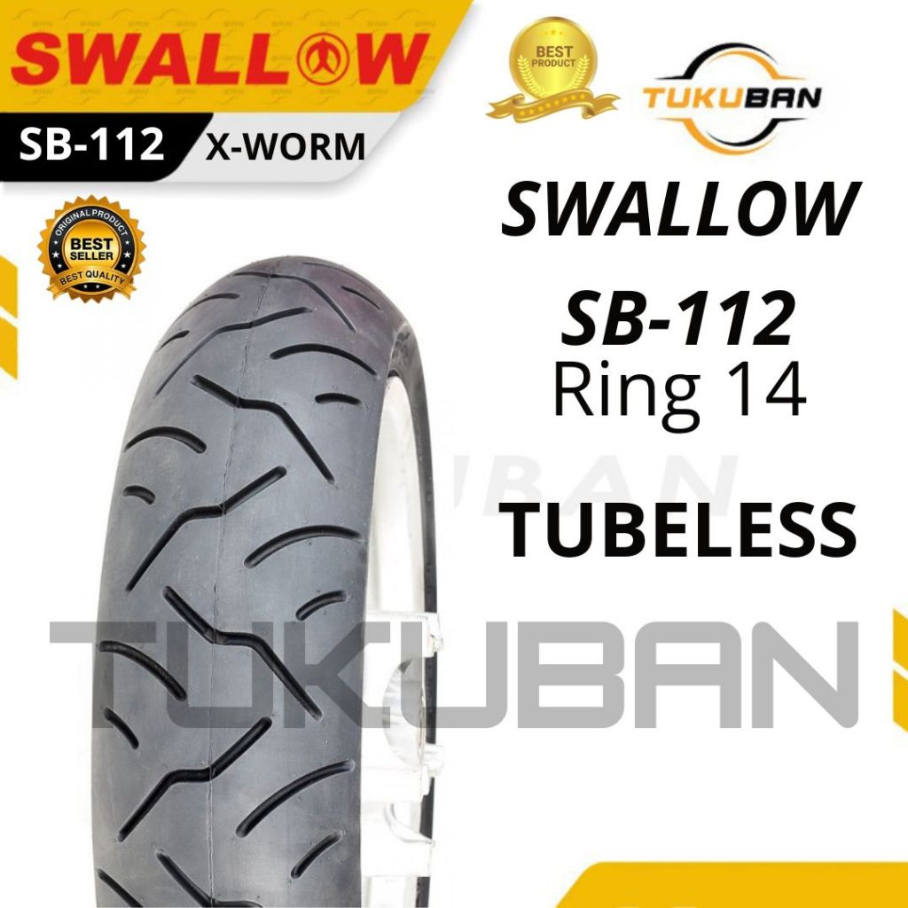 Ban Motor Swallow SB 112 XWORM Deli Tire 100 110 120 130 140 60 70 Ring 14 Tubeless Baru